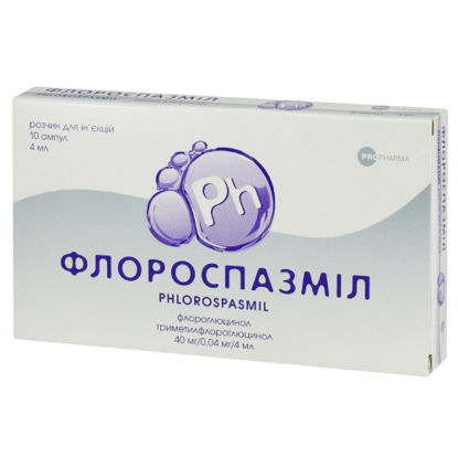 Світлина Флороспазміл розчин для ін'єкцій 40 мг/0.04 мг/4 мл ампула 4 мл №10